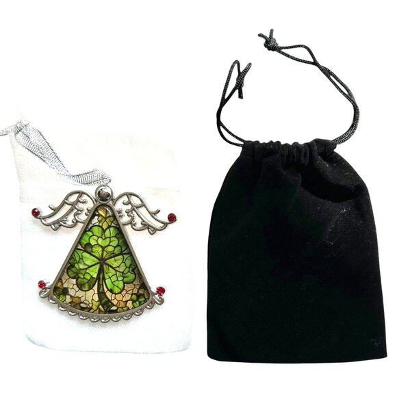 Shamrock Angel Christmas Ornament New Celtic Glass Savannah Georgia Irish Parade - Picture 10 of 12